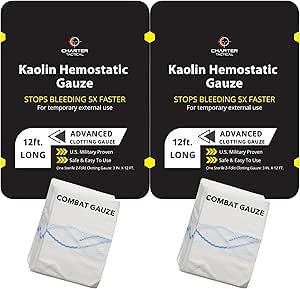 First Aid Advanced Quick Clotting Combat Gauze - Flexible Hemostatic Gauze - to Stop The Bleed kit Faster with Quick Clotting Gauze - Survival Kit Supplies - 3