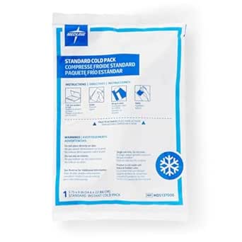 Medline Standard Instant Cold Packs, Single-Use, 6 Inches x 9 Inches, Economical, Activates Instantly, Case of 24 Each