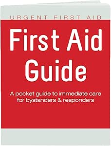 Urgent First Aid Guide with CPR & AED - 52 Pages | Full Color First Aid Booklet by Urgent First Aid™ complies with OSHA & New ANSI Guidelines, Pocket Guide